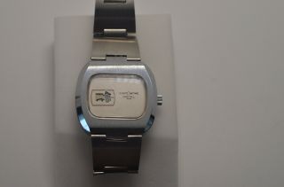 1970s Steel Jump Hour Wrist Watch,  Scarce Vintage Direct Read Wrist Watch