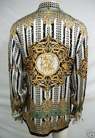 Nwt Rare Mens Vintage Creme De Silk Metallic Silk Shirt Style Condo 1148 Large