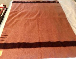 Vintage 58 " X 76 " Hudson Bay 4 Point Wool Blanket Made In England