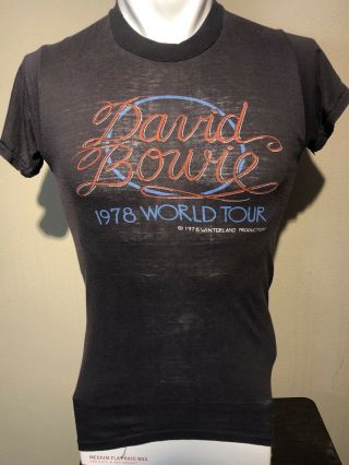 Vtg 1978 David Bowie World Tour Promo Tee - S