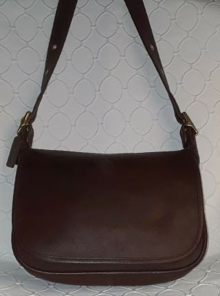 Coach Vintage Saddle Legacy Chocolate Brown Leather Crossbody Shoulder Bag 9951