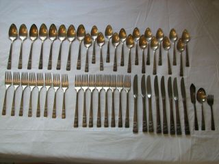 51 Pc.  Silver Plated Flatware Dinner Set Pattern Coronation Community Oneida