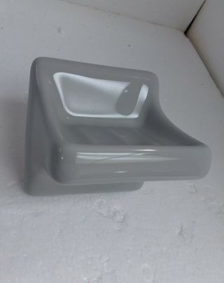 Silver Grey Gray Ceramic Soap Dish Tray Holder Vintage Classic Color 162 Retro