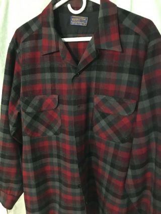Vintage Pendleton Wool Shirt Jacket Plaid Men’s Size Xl Usa