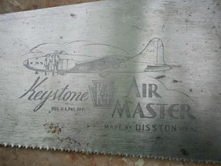 Vintage Disston/keystone K - 4 Air Master Hand Saw 10ppi 26” Crosscut