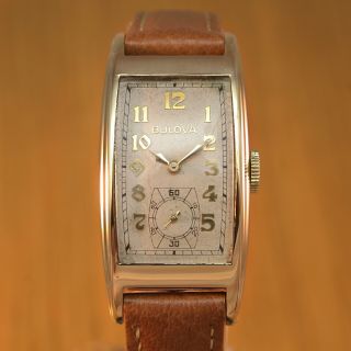 1939 Bulova Minute Man Ww2 Art Deco Vintage Watch / Gold Filled /