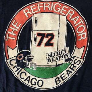 Vintage Chicago Bears The Refrigerator William Perry Single Stitch T Shirt USA 2