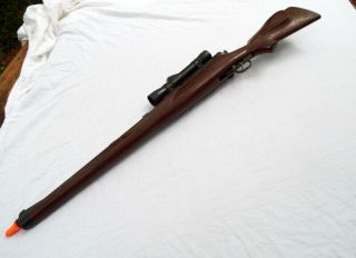 Vintage Marx Toy Rifle 30 06 Bolt Action Cap Gun International Stock Hunting