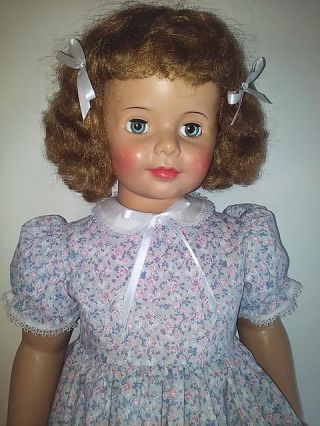 1959 Vintage,  Ideal 35 " Patti Play Pal Walking Doll,  G - 35 " Curly Top " Med Blonde