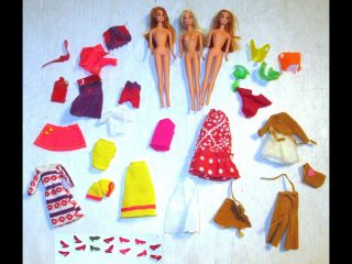 Vintage 1971 Mini Barbie Mattel Teeners Dolls/clothes/shoes Moreen/doreen/loreen