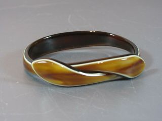 Vintage Lea Stein Paris Snake Bangle Cellulose Laminated Bracelet Layered 70 