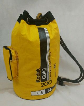 Vtg 1992 Kodak Film Camera Yellow Shoulder Bag Rope Sling Backpack