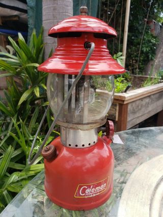 Vintage Coleman 200a Gas Lantern Dated 10/59 1959 Red