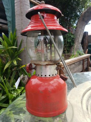 Vintage Coleman 200A Gas Lantern Dated 10/59 1959 Red 2