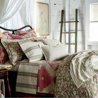 Ralph Lauren Amagansett Twin Comforter Nwt Vintage Floral Rose Layla Green Pink