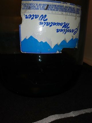 Vintage 5 Gallon Blue Glass Carolina mountain Water bottle with lable on & box 6