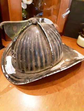 Vintage Antique Cairns & Bros.  Aluminum Fireman Fire Fighter Helmet
