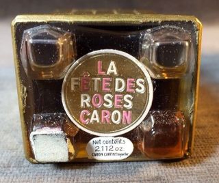Rare Caron La Fete Des Roses Perfume w/ Box Full MS42 2