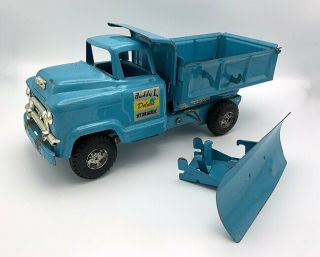 Vintage Buddy L Gmc Deluxe Hydraulic Dump Truck W/plow Blade Used/played With