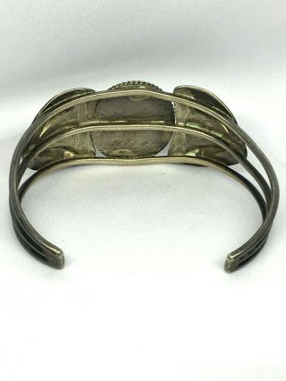 Vintage Sterling Silver Turquoise Signed Cuff Bracelet 5