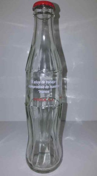 Coca Cola Bottle 15 Years Embol Bolivia,  Especial Cap 2010.  Very Rare