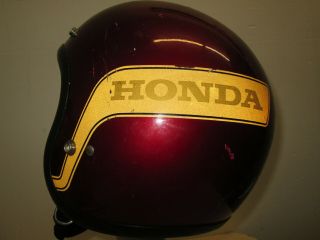 Honda Line Stag Vintage Helmet SHOEI DOT Motorcycle M? 1970 ' s Maroon Racing Bell 3