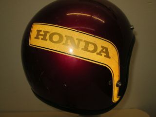 Honda Line Stag Vintage Helmet SHOEI DOT Motorcycle M? 1970 ' s Maroon Racing Bell 5