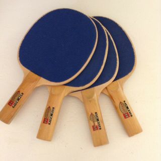 Vtg Harvard 5 Ply Ping Pong Table Tennis Paddles Set Of 4 Blue