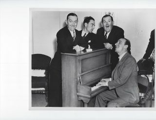 Vintage Black And White Photo Laurel,  Hardy,  Durante,  Buster Keaton 1930 