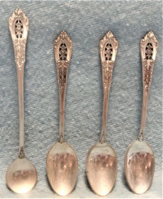 SET OF WALLACE STERLING SILVER 1934 ROSE POINT DEMITASSE SPOONS & MUSTARD SPOON 5