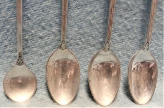 SET OF WALLACE STERLING SILVER 1934 ROSE POINT DEMITASSE SPOONS & MUSTARD SPOON 6