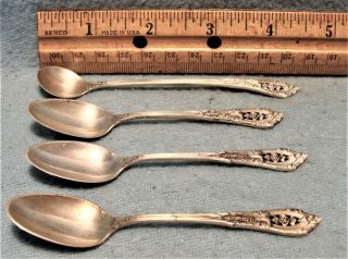 SET OF WALLACE STERLING SILVER 1934 ROSE POINT DEMITASSE SPOONS & MUSTARD SPOON 7