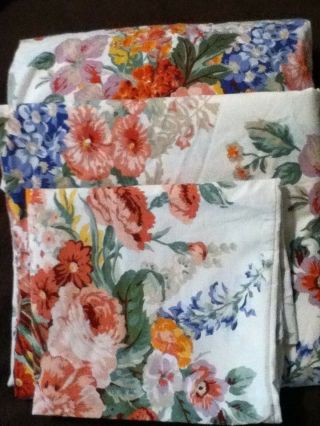 Ralph Lauren Vintage Floral Full Size 3 Pc.  Sheet Set Usa