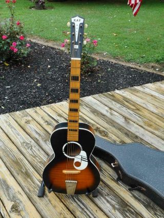Vintage Kay Parlor Acoustic Guitar With Case
