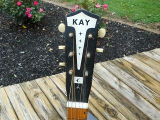 Vintage Kay Parlor Acoustic Guitar With Case 8