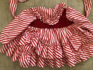 Vintage Girls Ruffle Party Dress Red Christmas Martha’s Miniatures 18 Months 2t 2