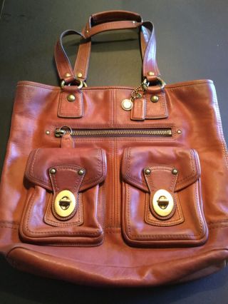 Coach Vintage Xl Legacy Gigi Whiskey Vachetta Leather Tote Handbag