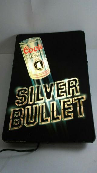Coors Light Beer Silver Bullet Lighted Neo Neon Sign Light Up Vintage 1983