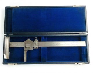 Vintage Brown Sharpe Micrometer 585 Caliper Machinist Tool With Case Blue Usa