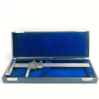 Vintage Brown Sharpe MICROMETER 585 Caliper Machinist Tool with Case Blue USA 2