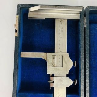 Vintage Brown Sharpe MICROMETER 585 Caliper Machinist Tool with Case Blue USA 4