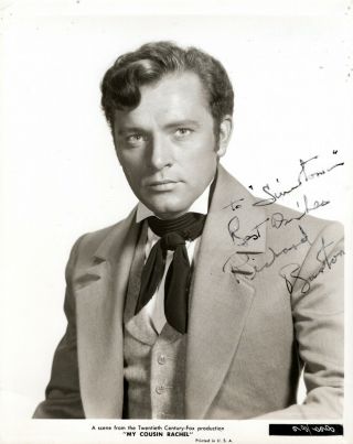 British Welsh Stage & Movie Actor Richard Burton,  Signed Vintage Studio Photo.