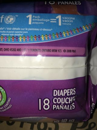 Vintage Pampers Cruisers Size 7 Diapers From 2008 Full Pack.  ’s On Tape Line 5