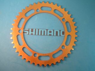 Shimano 44t Bmx / Fixie Gold Chainring - / Nos Vintage W - Cut - 130bcd -