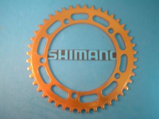 Shimano 44T BMX / Fixie Gold Chainring - / NOS Vintage W - Cut - 130BCD - 5