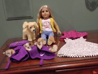 American Girl Julie Albright With Extra Outfit,  Accessories And Dog