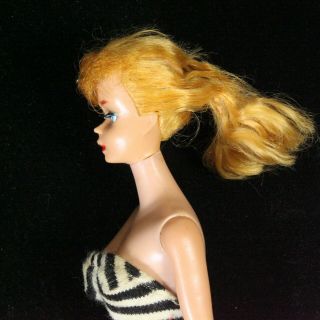 Vintage 1960s 5 Blonde Ponytail Barbie Doll - Marked JAPAN on Foot 2