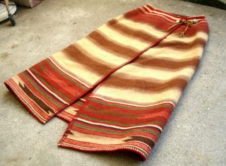 Ralph Lauren Country Southwestern Indian Wool Blanket Tribal Wrap Skirt M