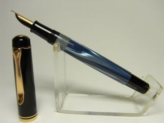 Nr Vintage German Pelikan M200 Blue Marbled Fountain Pen M Nib