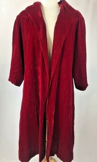 Vintage Lilli Diamond Of California Velvet Red Cloak Dress Coat